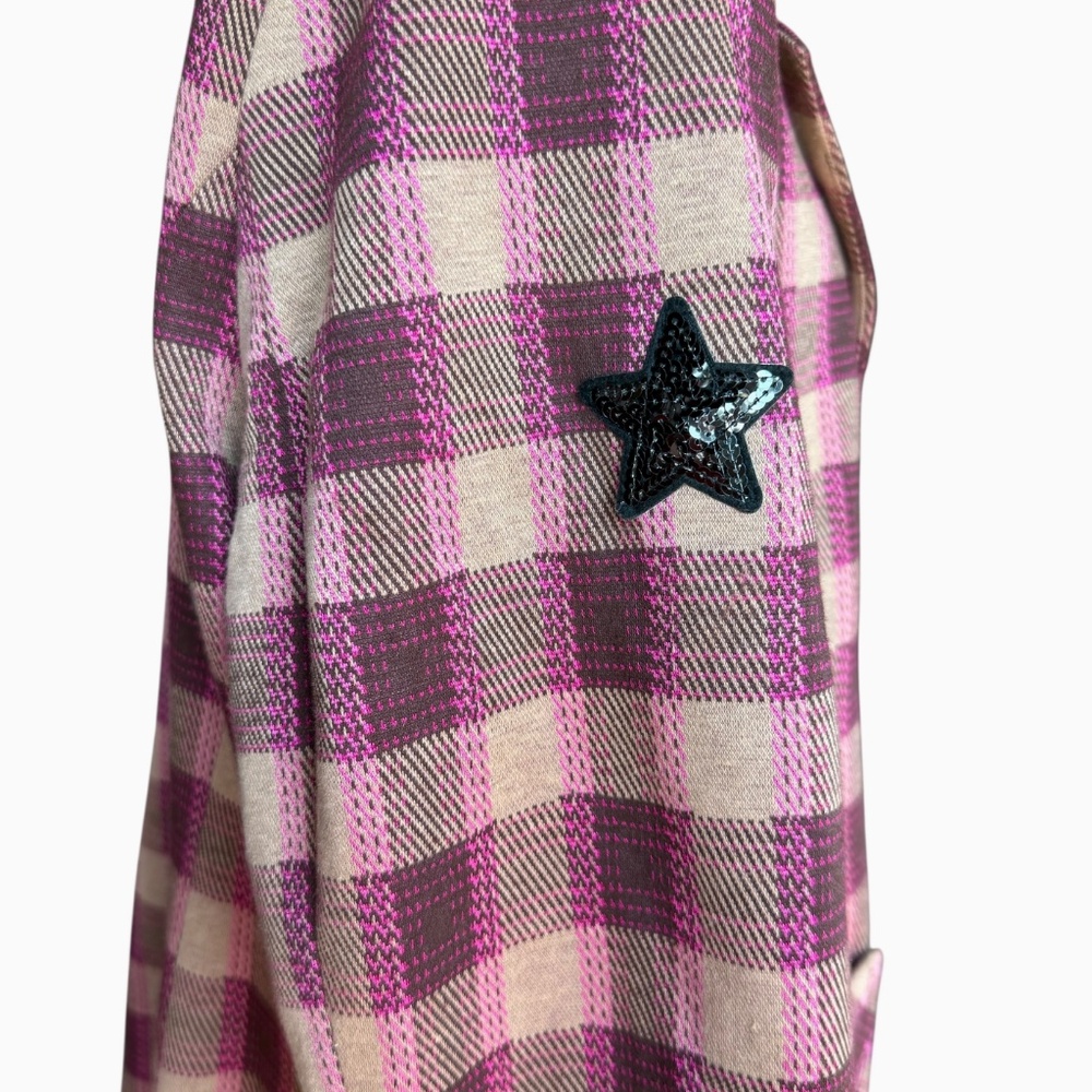 Anthropologie Avec Les Filles‎ Plaid Pin Blazer Pink/Brown Blazer Sz XL - Picture 8 of 14